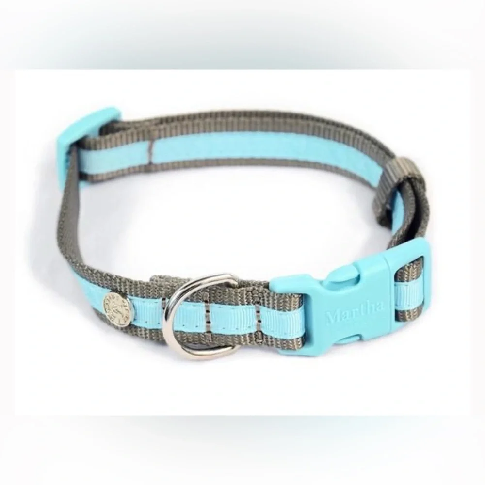 NWT [Martha Stewart] Adjustable Nylon Dog Collar in Bowtie Mint, Multiple Sizes!
